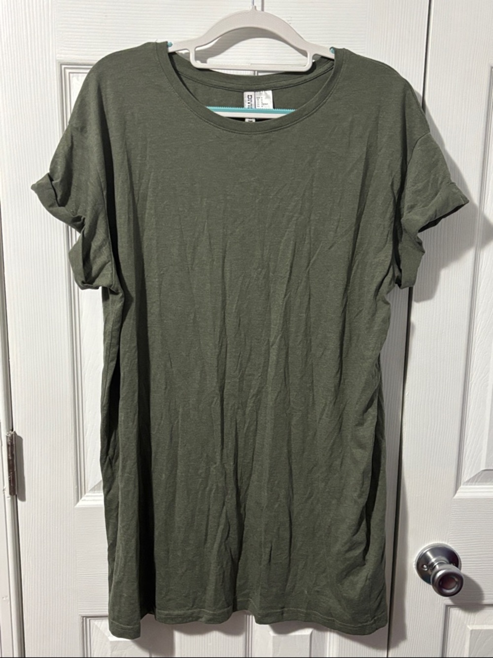 Olive Green Short Sleeve Dress